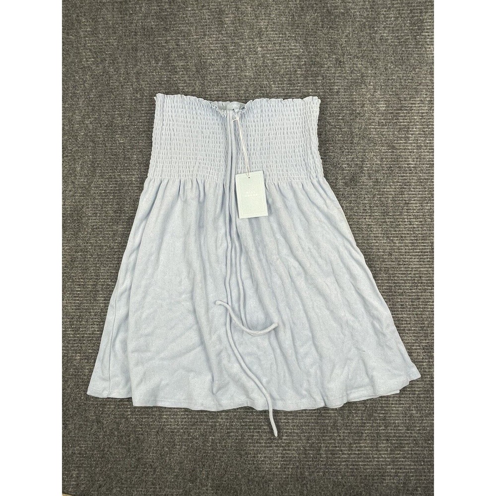 Hill House Dress Womens XLarge Roxie Nap Light Blue Halter Strapless Bow 2000s